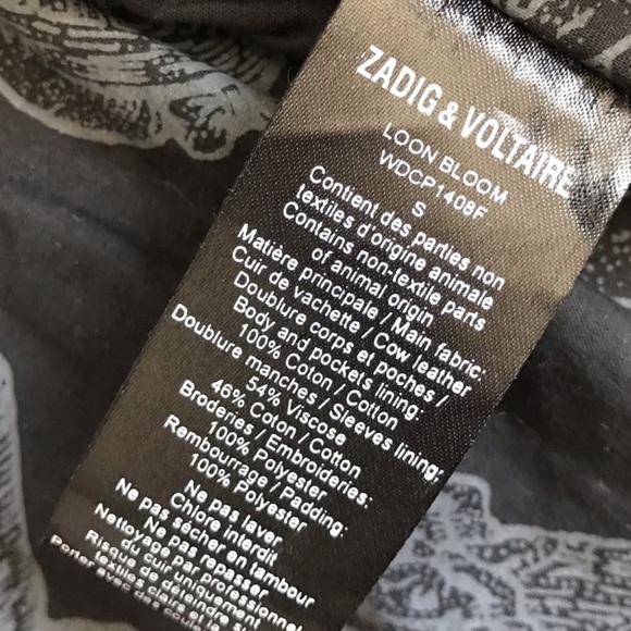 New w tag Zadig Voltaire loon bloom leather jacket - Picture 5 of 7